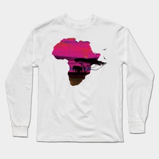 Pink Kente African Sky Long Sleeve T-Shirt